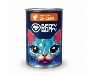 BEEFY BUFFY пастет за котки с пилешко, 415 г